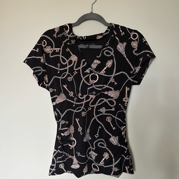 Rope and Key Design Printed Blouse size S - Picture 1 of 3
